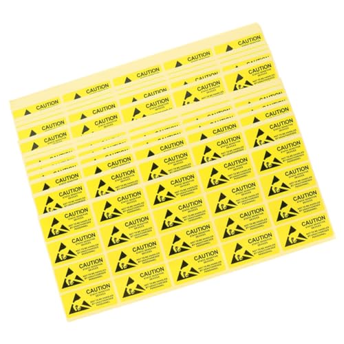 ROMISBABA 200 Stk Antistatisches Etikett Statische Warnschilder Warnaufkleber Vor Elektrostatischer Aufladung Aufkleber Für Sicherheitswarnschilder Elektrostatischer Aufkleber Papier Yellow von ROMISBABA