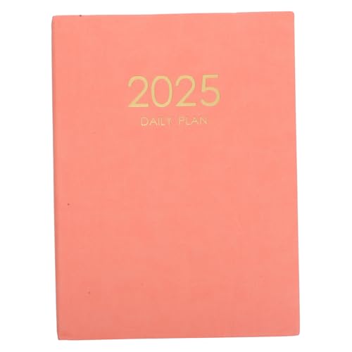 ROMISBABA 2025 Agenda-planungsnotizbuch Monatsplaner Wöchentlicher Terminkalender Büroplaner Wöchentlich Tägliches Notizbuch Englisches Agenda-notizbuch Jahresplaner Terminplaner Papier Rosa von ROMISBABA