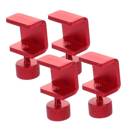 ROMISBABA 4 Stück Druckerzubehör printer stand druckerhalter Druckerglas-Clips-Set D Drucker Klemmen verstellbare Glasklemmen verstellbare Bettklemmen für 3D-Drucker Aluminiumlegierung rot von ROMISBABA