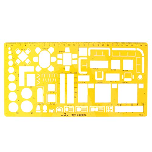 ROMISBABA Architektur Messinstrument Kreis Regel Schreibtisch-organizer Schablonen Geometrisches Lineal Kabinendekor Holzbearbeitung Multifunktionales Dreiecklineal Faltbares Lineal Orange von ROMISBABA