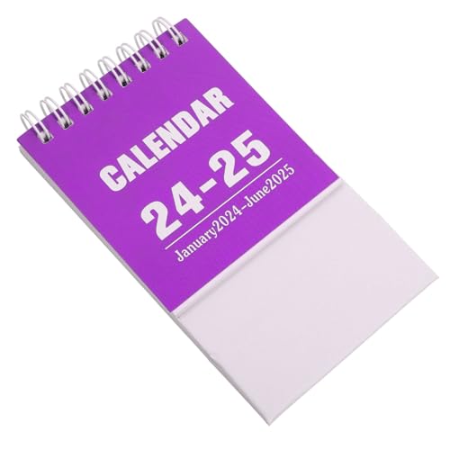 ROMISBABA Schreibtischkalender Bürokalender Wochenkalender Hauskalender Monatskalender 2025 Agenda-Planer-Kalender kleiner Tischkalender 2024-2025 dekorativer Monatskalender Papier Violett von ROMISBABA