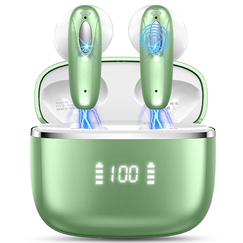 Bluetooth Kopfhörer, 2024 Kopfhörer Kabellos Bluetooth 5.3 In Ear Kopfhörer, 40Std Kabellose Kopfhörer mit 4 ENC Mic, Noise Cancelling Earbuds Tiefer Bass, USB-C, IP7 Wasserdicht Ohrhörer, LED-Anzeige von ROMOKE