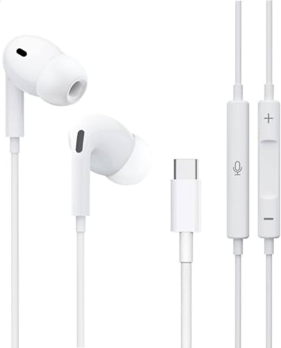 ROOSTON USB C Kopfhörer/In Ear opfhörer mit Kabel HiFi Ohrhörer mit Mikrofon von ROOSTON