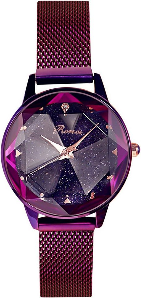 RORIOS Wasserdichte Damenuhr 30 Meter Watch, Luxuriöse, Glänzendem Sternenzifferblatt und Hochwertigem Quarzwerk von RORIOS