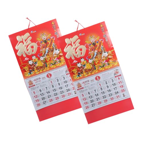 RORPOIR 2 Stück 2025 Wandkalender „jahr Der Schlange“. Countdown Für Das Neue Jahr Schlangenjahreskalender Hängekalender 2025 Der Traditionelle Chinesische Mondkalender Kalander Rot Papier von RORPOIR