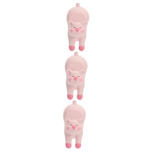 RORPOIR 3 STK Piggy Handyhalter Simulation Schweinemodell Mini-dekor Auto Kuchen Spielzeug Wassertischspielzeug Schweinchen Spielzeug Handy-Sauger Schweinefiguren Rosa Dekor Harz von RORPOIR