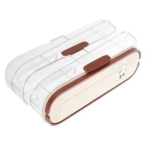 RORPOIR Eierkarton Eierbehälter Eierhalter Für Kühlschrank Eieraufbewahrungszubehör Eierablage Für Kühlschrank Rollender Eierspender Eier-organizer-halter Hühnereierhalter Plastik Beige von RORPOIR