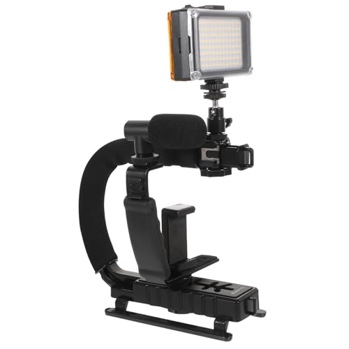 RORPOIR Geführtes Studiolicht Kamerastabilisator Unterstützung Für Mikrofonständer Kameraständer Kameragriff Clip- Ständer Für Tablet-Halter Tragbarer Stabilisator Tablet-ständer Black von RORPOIR