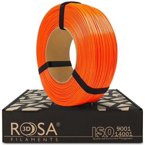 ROSA 3D PET-G Standard High Speed Filament 1.75 mm für 3D Drucker | Druckmaterialien Leicht Glänzend PETG 3D Drucker Filament | Filament 3D Printing Materials | Saftige Orange Refill 1 kg von ROSA 3D FILAMENTS