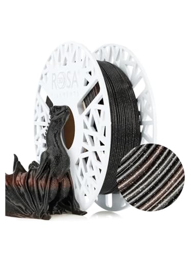 ROSA 3D PLA Galaxy Rainbow Filament 1.75 mm für 3D Drucker | Druckmaterialien mit silbernem Glitzer Bioabbaubar PLA 3D Drucker Filament | Filament 3D Printing Materials | Meteor Spule 0,5 kg von ROSA 3D FILAMENTS