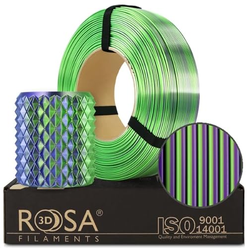 ROSA 3D PLA Magic Silk Filament 1.75 mm für 3D Drucker | Druckmaterialien Leicht Glänzend Bioabbaubar PLA 3D Drucker Filament | Filament 3D Printing Materials | Kobold Refill 1 kg von ROSA 3D FILAMENTS