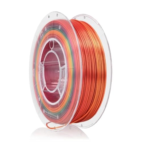 ROSA 3D PLA Multicolour Silk Filament 1.75 mm für 3D Drucker | Druckmaterialien Leicht Glänzend PLA Rainbow 3D Drucker Filament | Filament 3D Printing Materials | Tropisch Spule 0,35 kg von ROSA 3D FILAMENTS