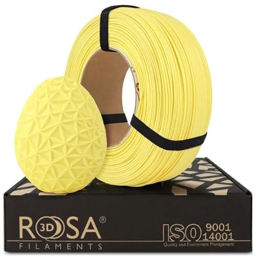 ROSA 3D PLA Pastel Filament 1.75 mm für 3D Drucker | Druckmaterialien Bioabbaubar Leicht Matt PLA 3D Drucker Filament | Filament 3D Printing Materials | Gelb Refill 1 kg von ROSA 3D FILAMENTS