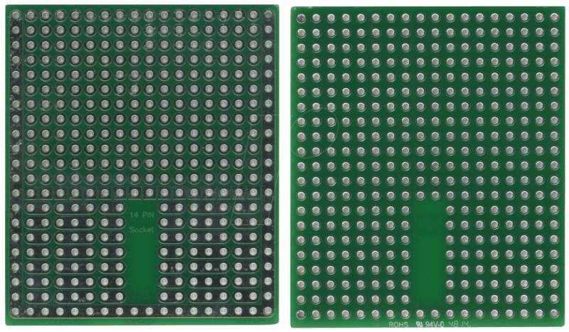 RE 942-S3 - Lötbares Bread Board 14-Pin-Sockel 46,99 x 55,24 mm von ROTH-ELEKTRONIK