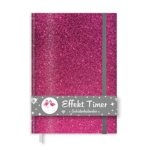 ROTH Effekt Timer, A6, immerwährend, 1 Woche 2 Seiten, Glittereffekt, Pink Glitter von ROTH