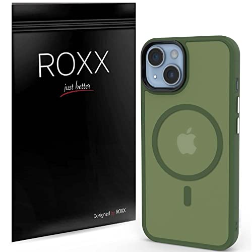 Roxx Navy Grün Shield Hülle | Schlank & Unzerstörbarer Schutz | Kompatibel mit iPhone 14 Plus | Hardcase | Displayschutz | Kameraschutz | Kompatibel mit MagSafe Zubehör von ROXX just better