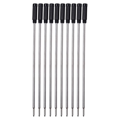 ROYALEAD Kugelschreiberminen, 10 Stück, Schwarz/Blau, Minenlänge 11,4 cm, 0,5 mm, mittlere Spitze, für die meisten Metall-Kugelschreiber, Bürogebrauch von ROYALEAD
