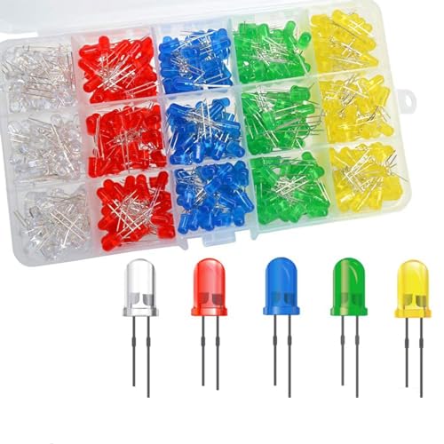 RPFROP 3 Mm 5 Mm LED Dioden Set Weiß Rot Grün Blau Gelb Leuchtmittel Sortimentsset Leiterplattenschaltung von RPFROP