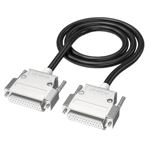 RPFROP D SUB 25PIN RS232 DB25 Männlich Weiblich Schnittstellenkabel 26AWG Flexibles Und Doppelt Abgeschirmtes PVC Kabel Schwarz von RPFROP