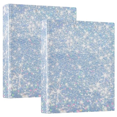 Pearl Glitter 3,8 cm Ordner, 3 Ringe, D-Ringbuch, flexibler 3-Ringbuch, professioneller 3-Ringbuch, 3-Ringbuch mit Taschen (2 Stück) von RPLIFE