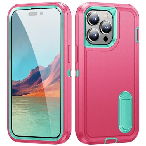 RQAMRCU Hülle Für iPhone 16 Pro Max/16 Pro/16/16 Plus, Dünn Leicht Kratzfest Schutzhülle, Stoßfest Transparent Kameralinsenschutz Handyhülle, Militärischer Schutz Handytasche(Pink,16 Pro) von RQAMRCU