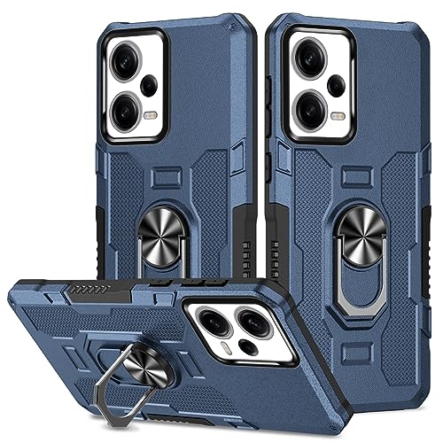 RRXGXFC Schutzhülle für Xiaomi Poco X5 Pro, Redmi Note 12 Pro 5G, Ringhalter, Ständer, strapazierfähig, militärische Anti-Kollisions-Handyhülle für Xiaomi Poco X5 Pro, Redmi Note 12 Pro 5G, Blau von RRXGXFC