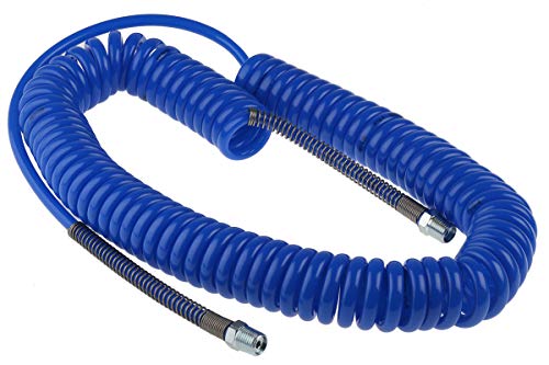 RS PRO CPC Polyurethan Spiralschlauch Blau mit 1/4-Zoll-BSPT-Außengewinde Anschluss, Innen-Ø 5mm x 6m, 10bar von RS PRO