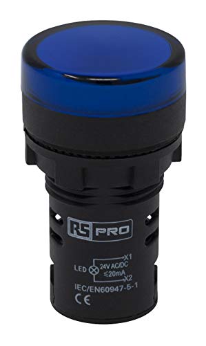 RS PRO Leuchtmelder 24V ac/dc Blau, Ausschnitt-Ø 22mm LED Tafelmontage IP 65 Schraub von RS PRO