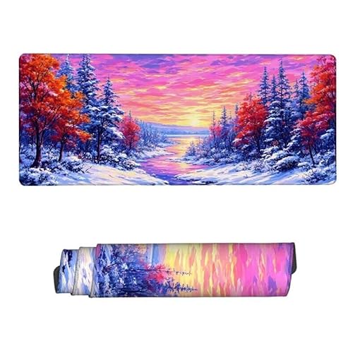 Mauspad Baum Mousepad XXL 1200x600x3mm,Schreibtischunterlage Rot Mousepad,Mouse Pad mit Vernähte Kanten,Wasserdicht Anti-Rutsch Mauspad Gaming,Desk Mat für Büro,Zuhaus,Geschenke für Frauen RS-831 von RSZYUUNG