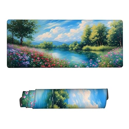 Mauspad Baum Mousepad XXL 900x400x3mm,Schreibtischunterlage Blume Mousepad,Mouse Pad mit Vernähte Kanten,Wasserdicht Anti-Rutsch Mauspad Gaming,Desk Mat für Büro,Zuhaus,Geschenke für Frauen RS-237 von RSZYUUNG