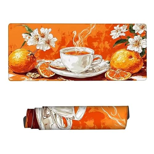 Mauspad Blume Mousepad XXL 1000x500x3mm,Schreibtischunterlage Obst Mousepad,Mouse Pad mit Vernähte Kanten,Wasserdicht Anti-Rutsch Mauspad Gaming,Desk Mat für Büro,Zuhaus,Geschenke für Frauen RS-555 von RSZYUUNG