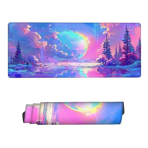 Mauspad Lila Mousepad XXL 1600x800x3mm,Schreibtischunterlage Traum Mousepad,Mouse Pad mit Vernähte Kanten,Wasserdicht Anti-Rutsch Mauspad Gaming,Desk Mat für Büro,Zuhaus,Geschenke für Frauen RS-193 von RSZYUUNG