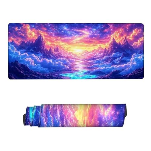 Mauspad Sternenhimmel Mousepad XXL 1600x800x3mm, Schreibtischunterlage Berg Mousepad, Mouse Pad mit Vernähte Kanten, Wasserdicht Anti-Rutsch Mauspad Gaming, Desk Mat für Büro, Zuhaus, Geschenke RS-753 von RSZYUUNG