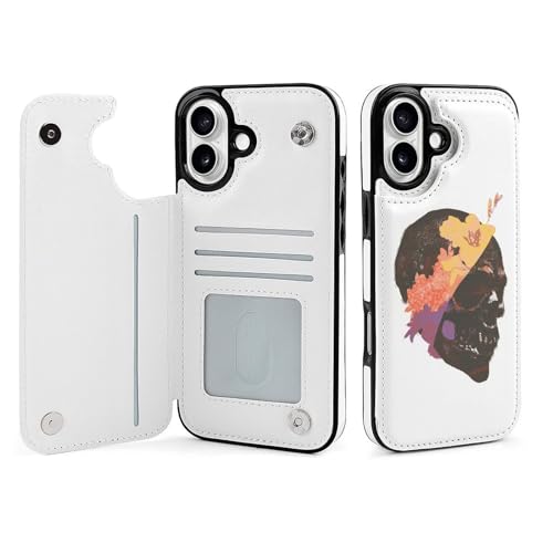 Buffertech Schutzhülle für iPhone 16 Plus, Halloween, Motiv: Totenkopf, 2,5 m Fallstoß, transparent, stoßfest, TPU, für iPhone 16 Plus von RTGFS