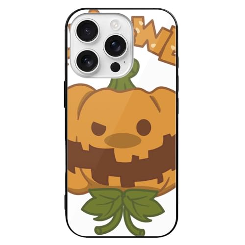 Buffertech Schutzhülle für iPhone 16 Pro, Motiv: Halloween-Pumpkin-Orange-Sign (2,8 m Fallschlag), [Anti-Abziehen], transparente, stoßfeste TPU-Schutzhülle für iPhone 16 Pro von RTGFS