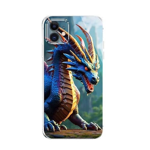 RTGFS Big Dragon Schutzhülle für iPhone 12 Mini, [Vergilbungsfrei] [Fallschutz in Militärqualität], weich, stoßfest, schlank, dünn, Handyhüllen für iPhone 12 Mini von RTGFS