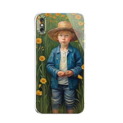 RTGFS Handsome Youth Schutzhülle für iPhone X, [vergilbungsfrei] [Fallschutz in Militärqualität], weich, stoßfest, schlank, dünn, Handy-Schutzhülle für iPhone X, Musterdesign von RTGFS