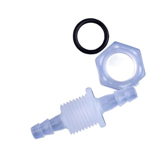 5 Stück G1/4 Zoll Gewinde PP Pagoden Sechskantmutter O-Ring Direktanschlüsse Aquarium Tank Luftpumpe Adapter Durchgangsplatte Schlauchverbindungen(6.4-G1I4-6.4 O-ring,50 Pieces) von RTKYYZ