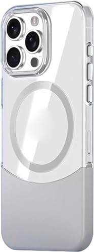 RTOBOA Magnetische Schutzhülle für iPhone 15Pro Max/15 Pro/15 Plus/15, transparente Hülle, schlanker Fallschutz, Anti-Vergilbung, 15 Plus, Grau von RTOBOA