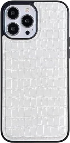 RTOBOA. Lederhülle für iPhone 15Pro Max/15 Pro/15, luxuriöse Krokodil-Textur, schlank, dünn, stoßfest, Schutzhülle für Damen und Herren (15, Braun) von RTOBOA