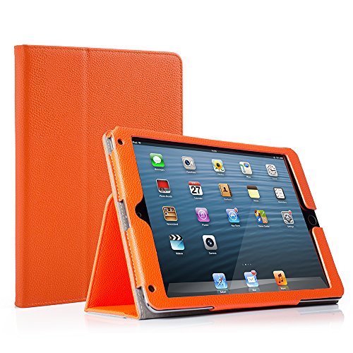 RUBAN Schutzhülle kompatibel mit iPad 9,7 Zoll 2018/2017/iPad Air 2/iPad Air – [Eckenschutz] – [Kratzfest] Premium PU-Leder Folio Smart Stand Cover mit Auto Sleep/Wake, Orange von RUBAN