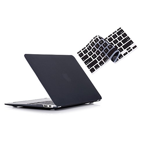 Ruban MacBook Air 13-Zoll-Tasche - passend für frühere Generationen A1466/A1369, schmale Hartschalen-Schutzhülle, Tastaturabdeckung, schwarz von RUBAN
