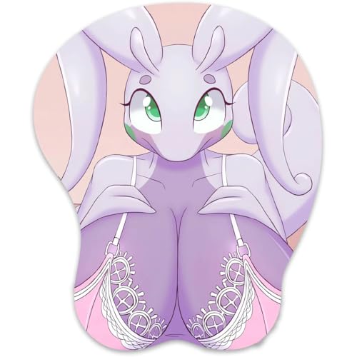 3D Mauspad mit Silikon Brüste Mousepad mit Handauflage. Anti Rutsch Anime Manga Maus Pad Handgelenkauflage für Büro (Goodra 22) von RUFSMAAN