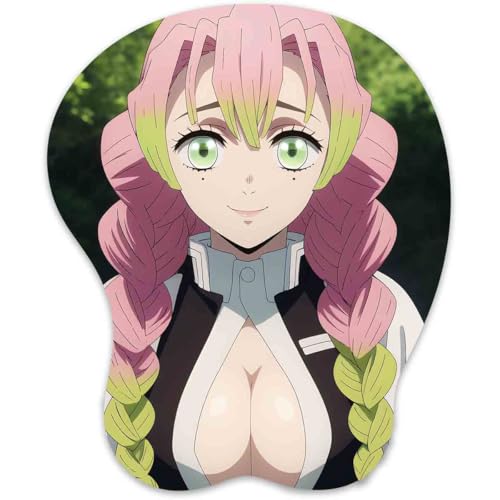 3D Mauspad mit Silikon Brüste Mousepad mit Handauflage. Anti Rutsch Anime Manga Maus Pad Handgelenkauflage für Büro (Mitsuri Kanroji 13) von RUFSMAAN