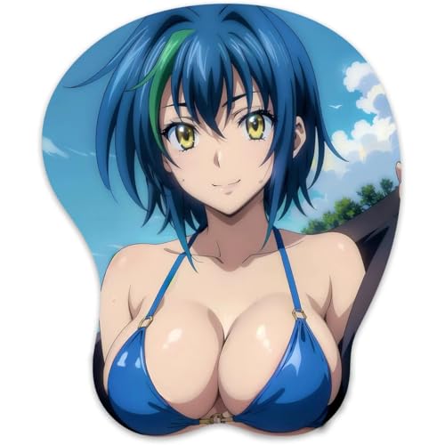 3D Mauspad mit Silikon Brüste Mousepad mit Handauflage. Anti Rutsch Anime Manga Maus Pad Handgelenkauflage für Büro (Xenovia 22) von RUFSMAAN