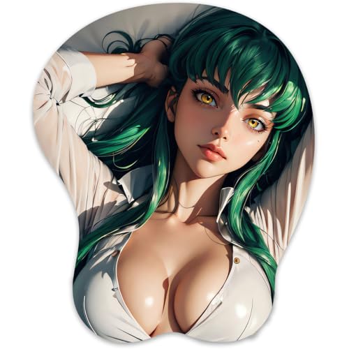 3D Mauspad mit Silikon Brüste Mousepad mit Handauflage. Anti Rutsch Anime Manga Maus Pad Handgelenkauflage für Büro Spiel（CC） von RUFSMAAN