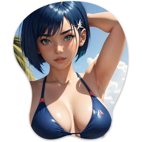 3D Mauspad mit Silikon Brüste Mousepad mit Handauflage. Anti Rutsch Anime Manga Maus Pad Handgelenkauflage für Büro Spiel（Ichigo） von RUFSMAAN