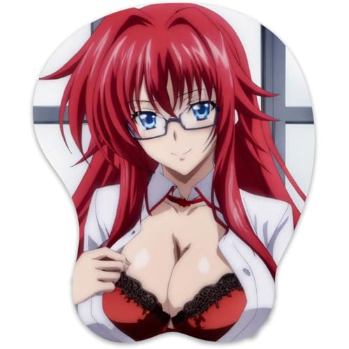 3D Mauspad mit Silikon Brüste Mousepad mit Handauflage. Anti Rutsch Anime Manga Maus Pad Handgelenkauflage für Büro Spiel（Rias 11） von RUFSMAAN