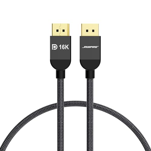 RUIPRO Displayport Kabel 2.1 3.0 m, 80Gbps 16K@60Hz, 8K@120Hz, 4K@240Hz 165Hz 144Hz, Unterstützt HDR DSC 1.2a, FreeSync/G-Sync 4090 3090Ti 7900XTX Grafikkarte von RUIPRO