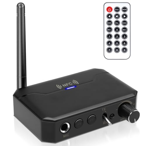 Bluetooth Transmitter Receiver, 2-in-1 Bluetooth 5.3 Audio Adapter für TV PC auf 2 drahtlose Kopfhörer, TF Card Plug-Play,3.5mm AUX RCA für TV/PC/Car/MP3/CD Player/Lautsprecher/Handset,Support NFC von RUIZHI